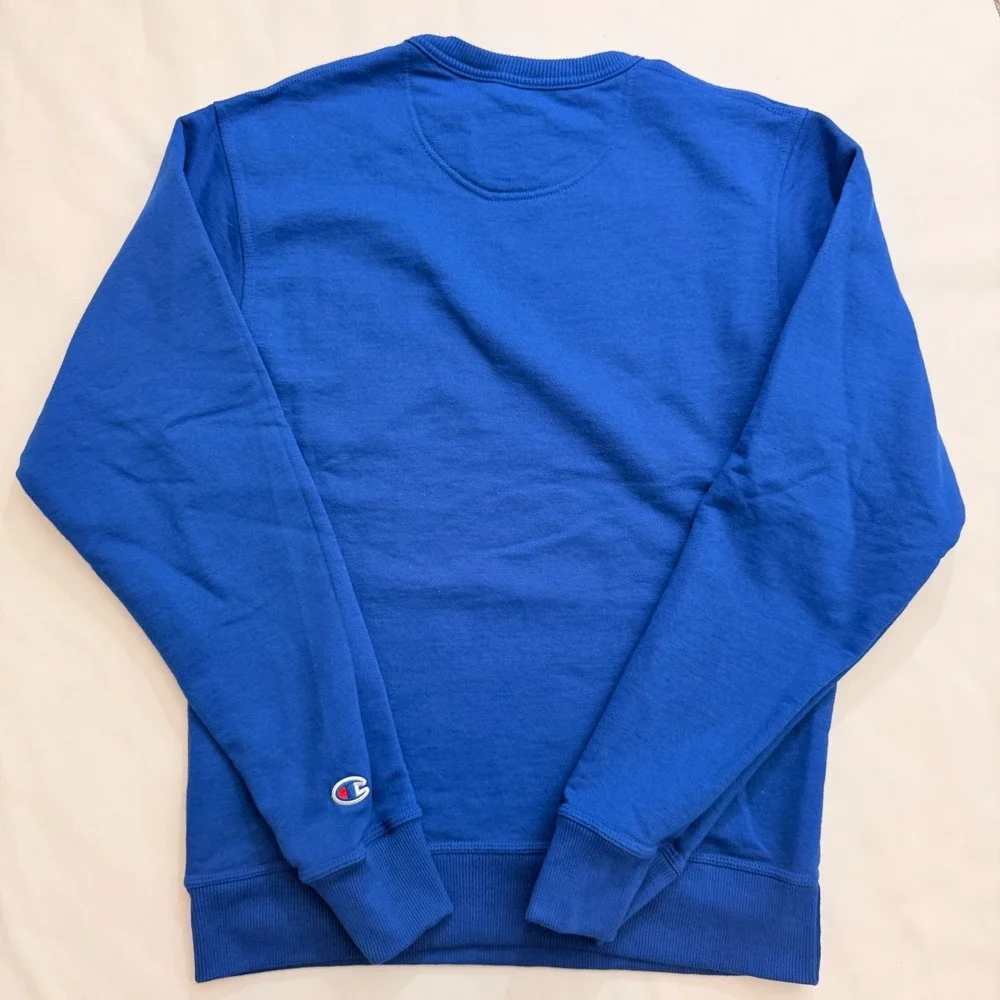 Champion Sweatshirt Mens Small Blue Crewneck Fleece Logo GF88H
